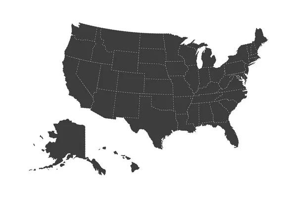 Mappa degli Stati Uniti. Stile piatto - vettore di provvista. illustrazione delle scorte — Vettoriale Stock