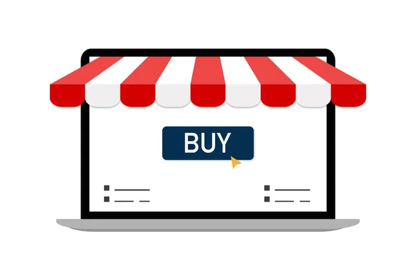 Online Winkel Digitale Marketing Winkel Commerce Shopping Concept — Stockvector