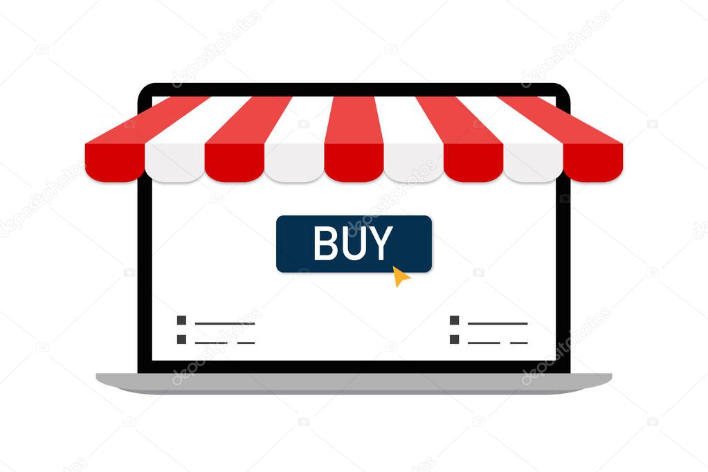 Online shop. Digital Marketing, store, E-commerce shopping concept.