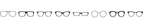 Många Typer Glasögon Mode Samling Set Glasögon Isolerad — Stock vektor