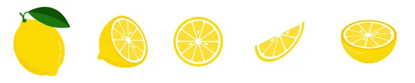 Taze Limon Meyveleri Vektör Çizimleri Koleksiyonu — Stok Vektör