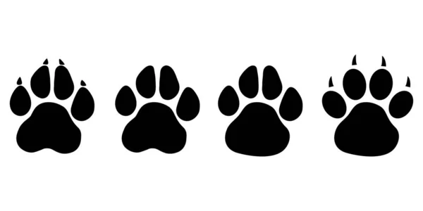Gato Impressão Pata Cachorro Cachorro Estilo Plano Vetor Estoque — Vetor de Stock