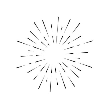 Güneş ışınları el çizimi, doğrusal çizim