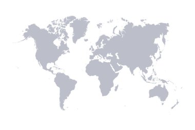 Dünya haritası vektörü beyazda modern