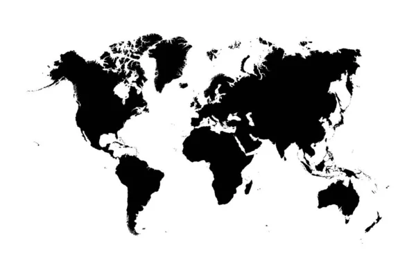 विश्व मानचित्र वेक्टर आधुनिक सफेद पर — स्टॉक वेक्टर