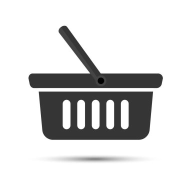 Alışveriş sepeti ikonu. vektör illüstrasyonu