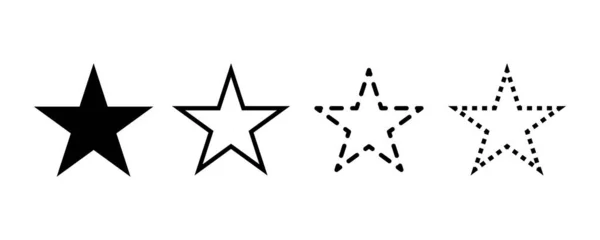 Iconos Vector Estrella Conjunto Símbolos Estrella Aislados — Vector de stock