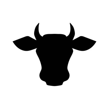 Beyaz arka grupta boğa bizon ikonu vektör illüstrasyonu izole