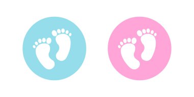 Kız ve oğlanın ayak izleri vekto