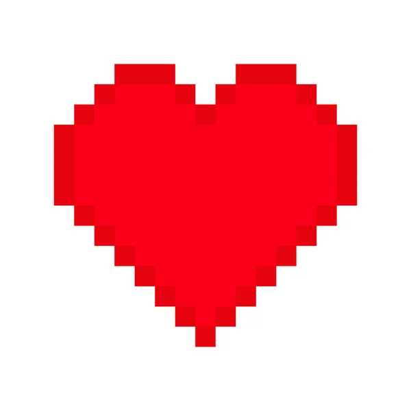 Pixel Herzsymbol Auf Weißem Hintergrund — Stockvektor