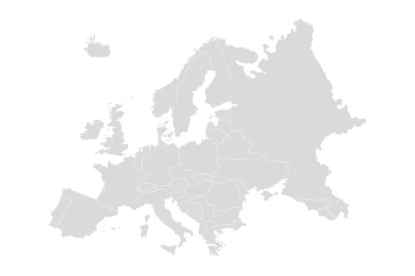 Podrobná Vektorová Mapa Evropy — Stockový vektor