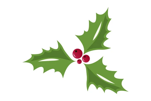 Ягідна Різдвяна Ікона Холлі Елемент Дизайну Векторні Ілюстрації — стоковий вектор