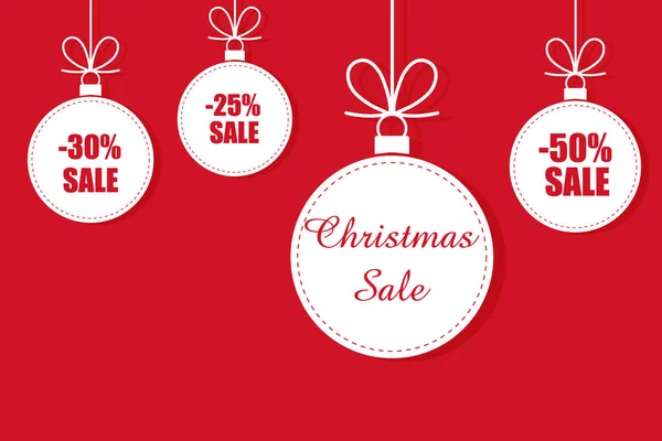 Prodej Vánočních Míčků Speciální Nabídka Vektorové Značky Nový Rok Prázdninová — Stockový vektor
