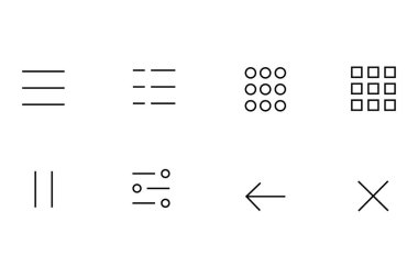 Uygulamalar ve web için simge menüsünü ayarla. Hamburger Menüsü Simgesi. 