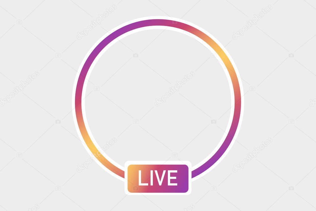 New Social media icon avatar LIVE video streaming colorful gradient.Element for social network, web, mobile, ui, app Vector EPS 10. Vector illustration