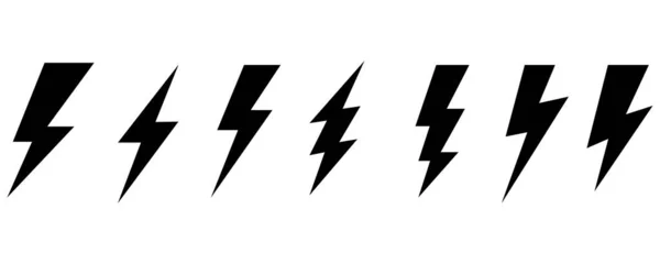 Şimşek çakın. Beyaz üzerine vektör