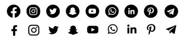 Facebook, twitter, instagram, youtube, snapchat, pinterest, Whatsap, linkedin, periscope, vimeo - popüler sosyal medya logosu koleksiyonu. Sosyal medya simgeleri. Gerçekçi bir set. Vektör editörü. Vektör illüstrasyonu