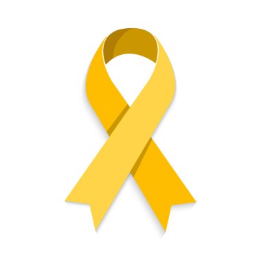 Çocuklar için altın farkındalık kurdelesi kanser bağış toplama vektörü .