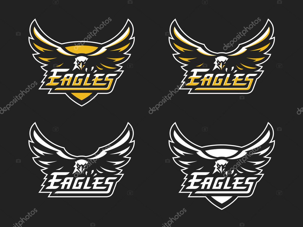 Eagles sports logo template. Modern vector illustration, emblem and badge design. Easy to use and edit.