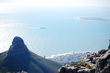 Aslan Tepesi, Table Mountain park, Güney Afrika, Cape Town, yukarıdan görünümü
