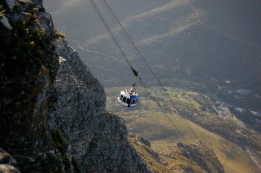 Güney Afrika'daki Table Mountain'dan inen teleferik, Cape Town
