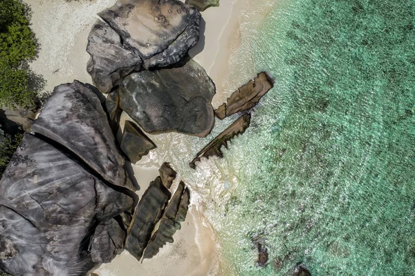 Tropischer Strand Mit Meer Und Palmen Aus Der Drohne Strand — Stockfoto