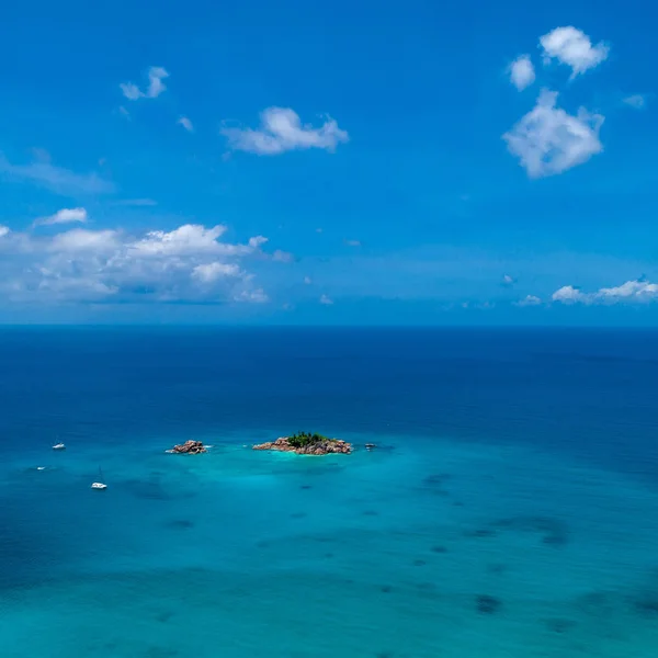 Aerial View Beautiful Pierre Island Seychelles Top View Drone — Stock Photo, Image