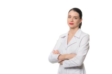 Bir genç kadın profesyonel güzellik uzmanı Doktor portresi. Sağlık Meslek, Medikal Kariyer