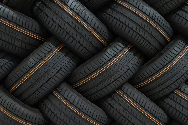 Stack of car tires with shadow deep of view. Great for backgroun — Stock Photo, Image