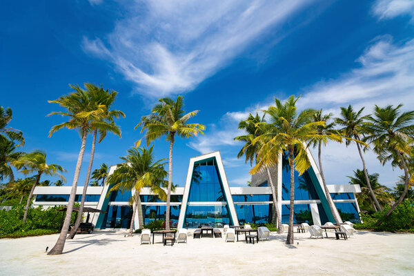 Kandima, Dhaalu Atoll, Maldives -24 Juny, 2019: Located on the l