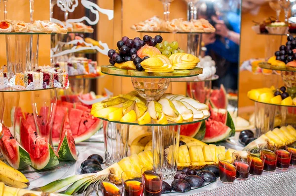 Frutas Postres Buffet Bodas —  Fotos de Stock