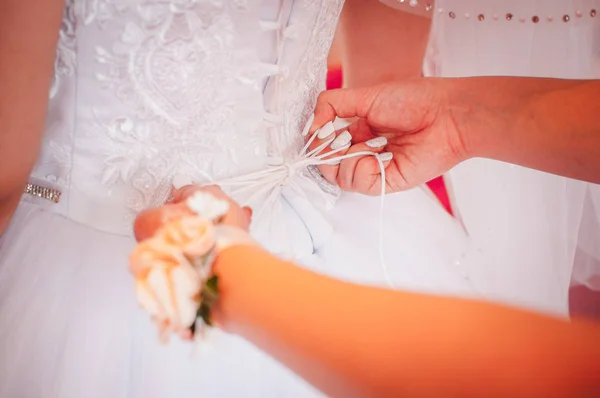 Кружевной Корсет Невесты — стоковое фото