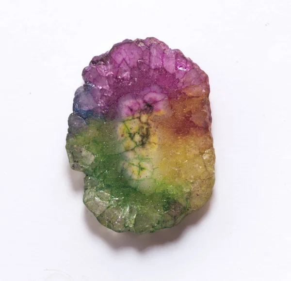 Multicolor quartz druzy on the white background — Stock Photo, Image