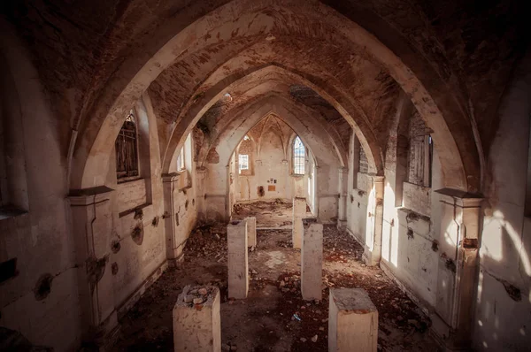 Old abandoned church inside view — Stock Photo, Image