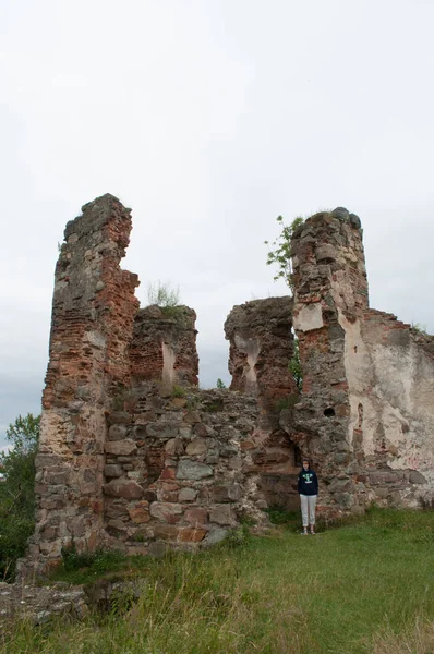 Старий покинутий середньовічний замок у пнів — стокове фото