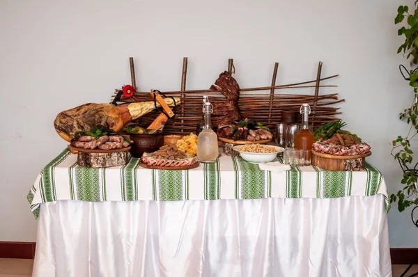 Hamon Diferentes Lanches Mesa — Fotografia de Stock