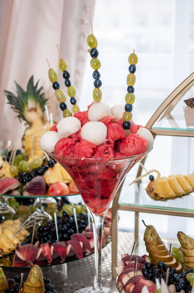 Watermelon at the wedding buffet