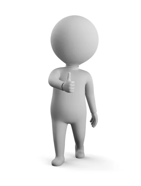 3D small man - okay — Stock Photo, Image