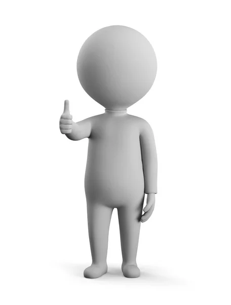 3D small man - thumbs up Stock Picture