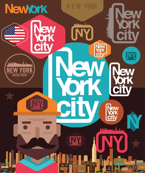 New York, Los Angeles, Las Vegas, Chicago, Huston Sticker amblem T shirt tasarım