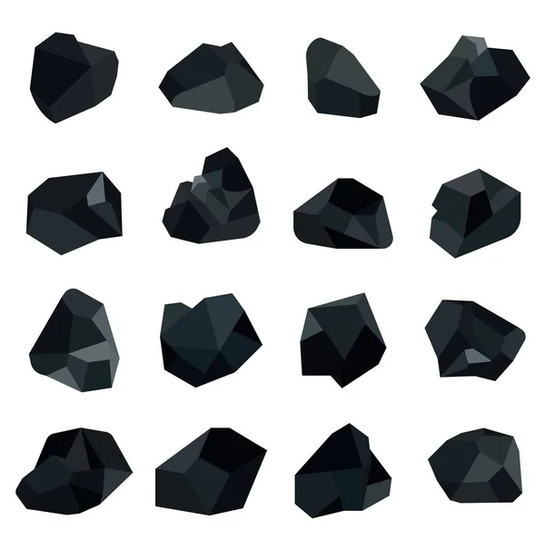 Vektör siyah kömürler kümesi