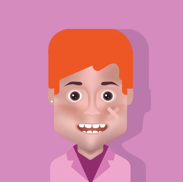 Erkek avatar. Vektör çizimi