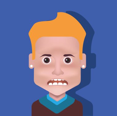 Erkek avatar. Vektör çizimi