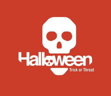 Tebrik kartları, davetiyeler, posterler için Cadılar Bayramı logosu.