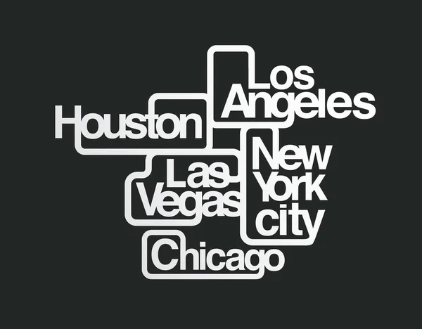 New York, Los angeles, Las vegas, Chicago, Huston autocollant emblème t s — Image vectorielle