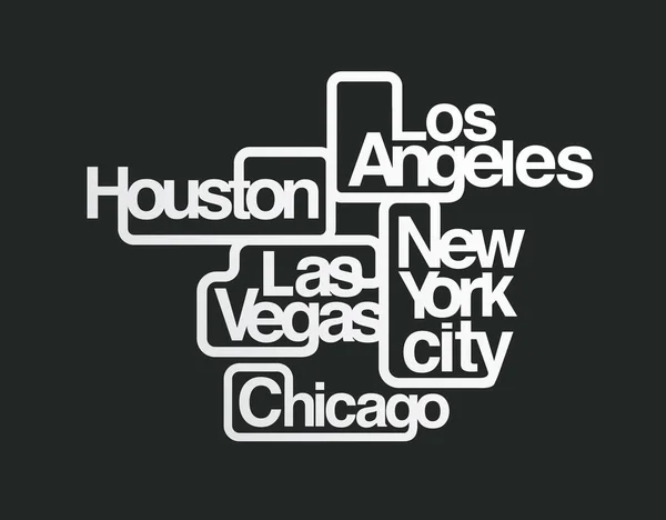 New York, Los angeles, Las vegas, Chicago, Huston etiket amblemi T S