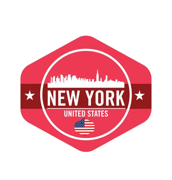 New York ville, logo, autocollant emblème T-shirt design — Image vectorielle