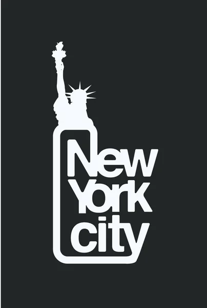 自由の女神とニューヨーク市のロゴデザイン — ストックベクタ