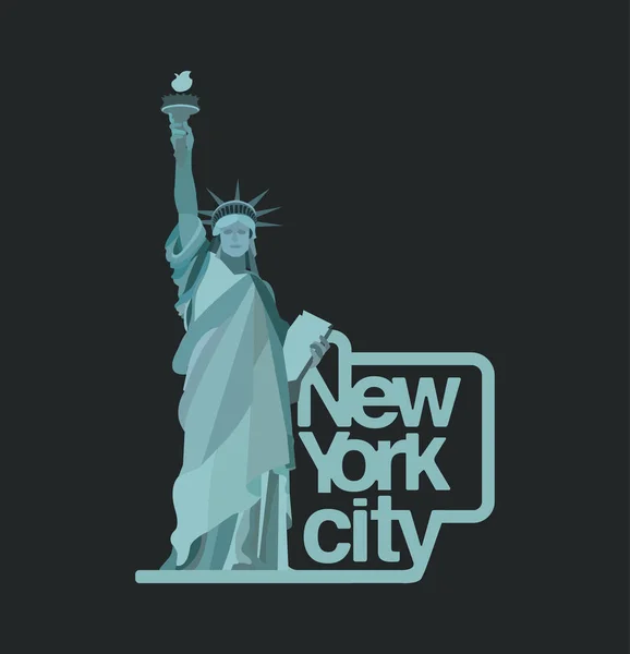 New York City logo design avec Statue de la Liberté — Image vectorielle