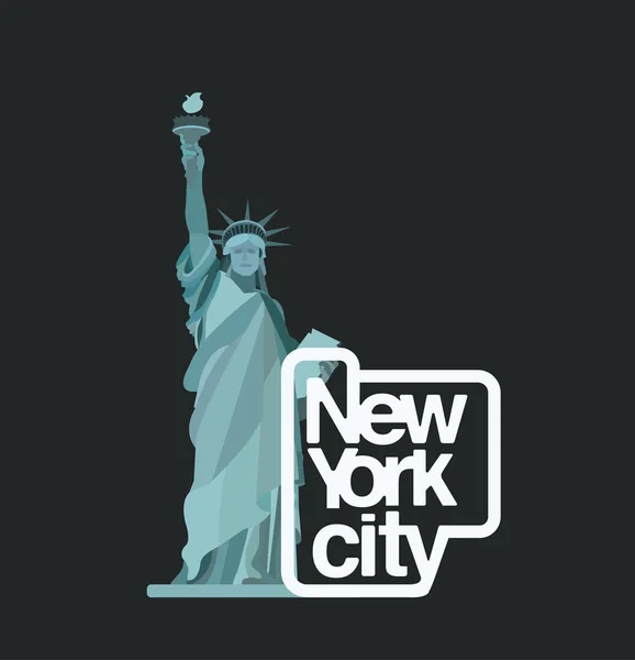 New York City logo design avec Statue de la Liberté — Image vectorielle